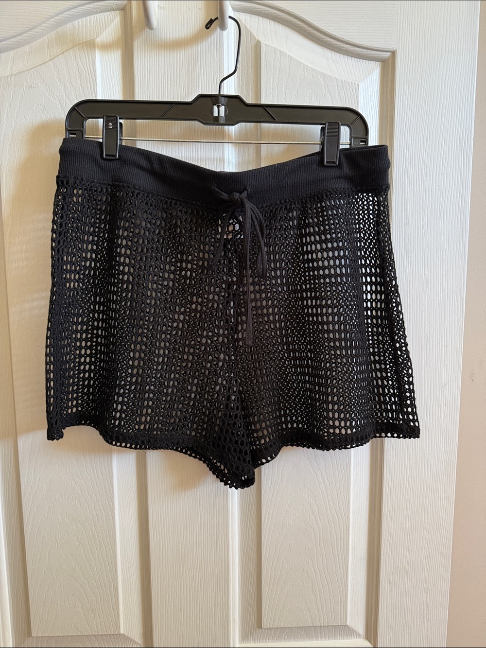 🌸Shade & Shore: Black Crochet Swim Cover-Up Shorts